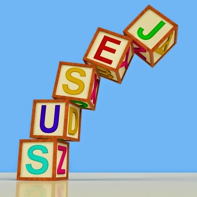 wooden blocks spelling "Jesus"