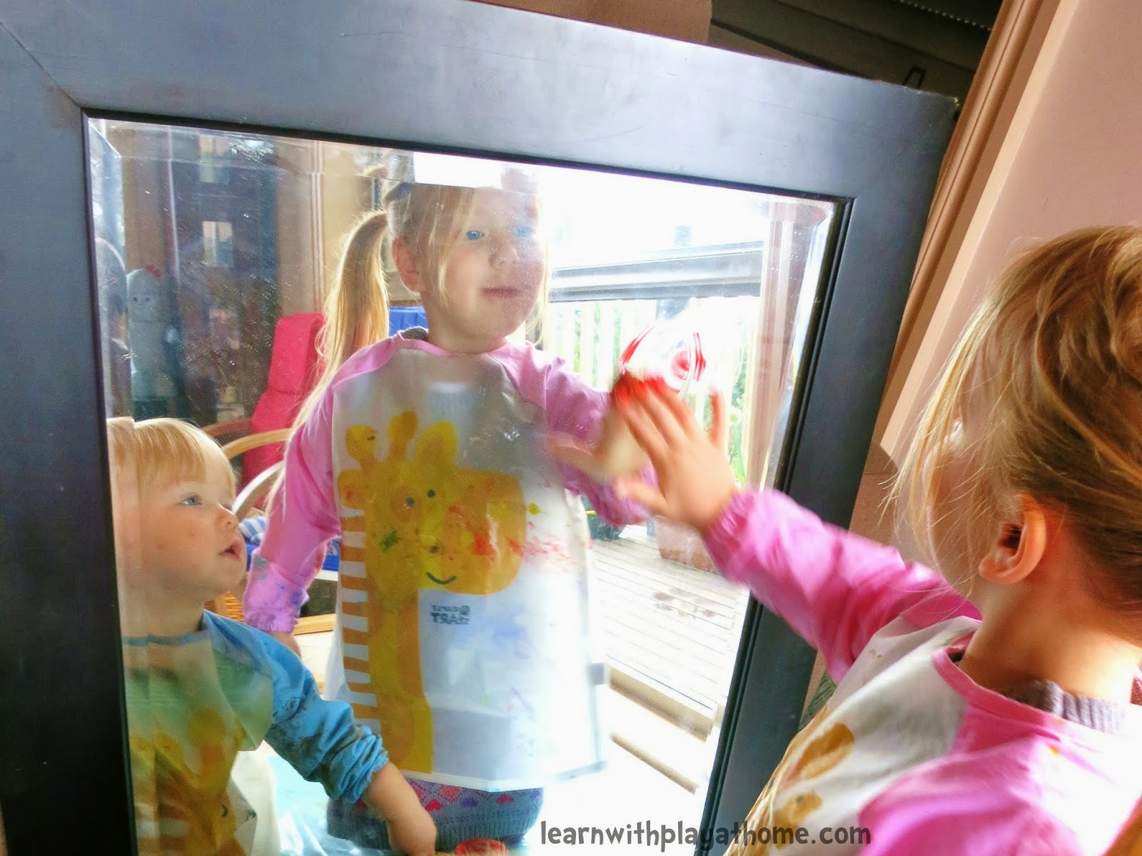 Learn with Play at Home Exploring Paint on a Mirror