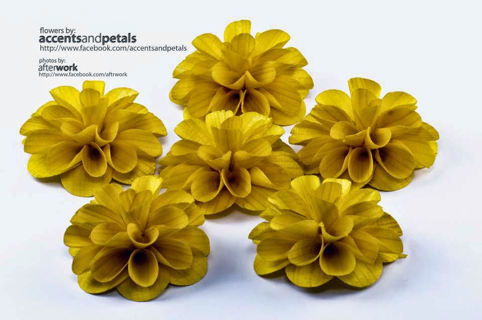 Wooden Dahlias Flowers Made of Birch Wood Shavings Reduce. Reuse