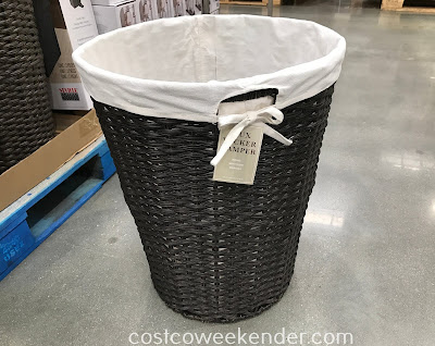 Easily put away dirty laundry with the Baum Faux Wicker Hamper