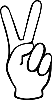 peace 2 fingers sign coloring pages