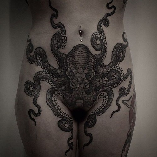 So Hot Octopus Tattoo For Girls