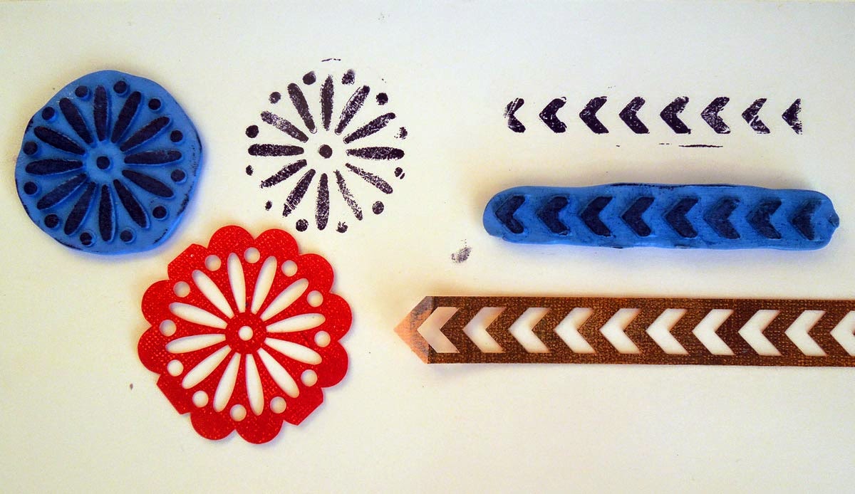 Inky Dinky Doodle WOYWW 285 Make your own stamps from silicone putty