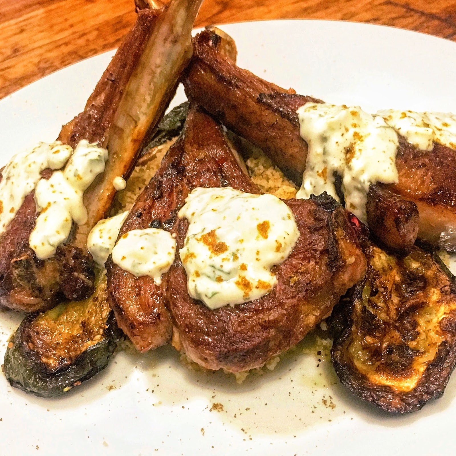 to The Plates of Wrath Spicy Lamb Chops with Zucchini and Cous