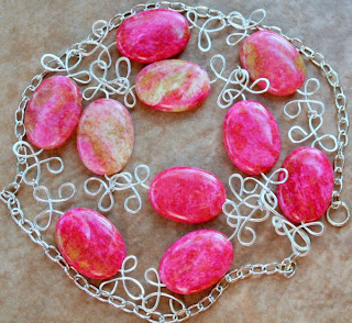 Candy necklace (Jasper, Sterling Silver, Wire work) :: All Pretty Things