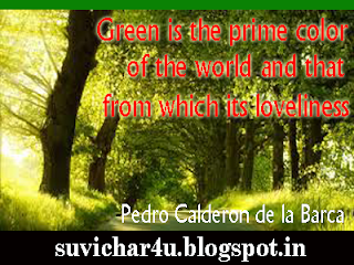 Green is the prime color of the world and that from which its loveliness.