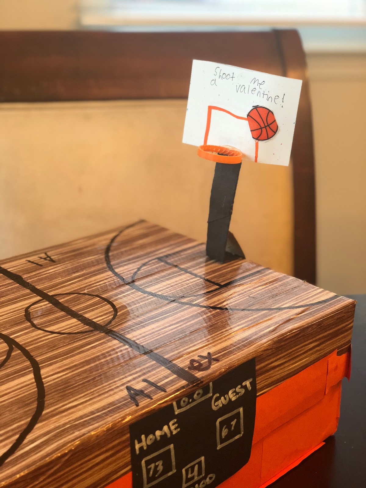 Confessions of a Sports Mama DIY Basketball Themed Valentine's Day Box