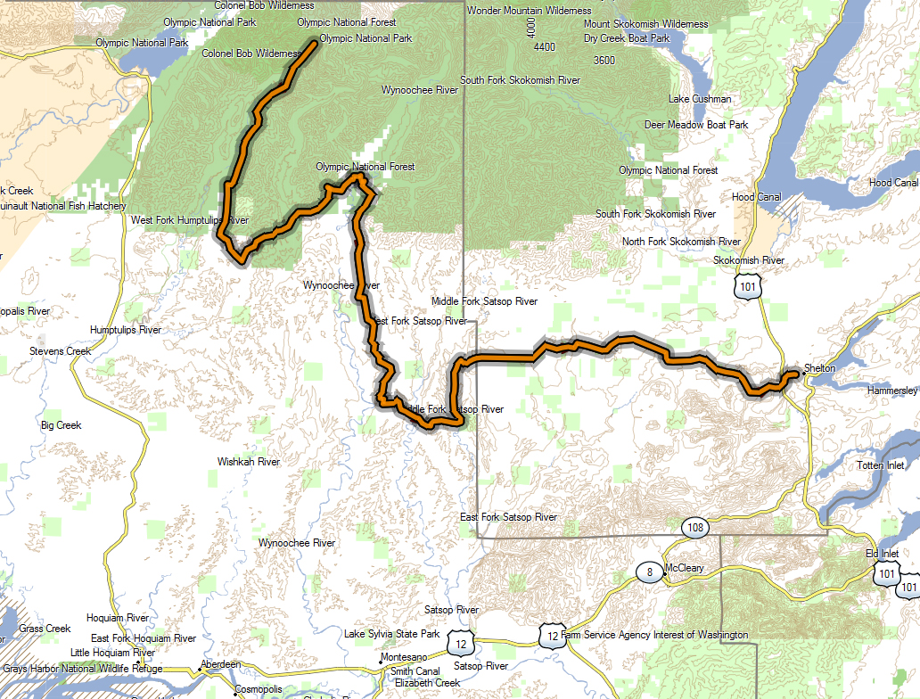Walks with Moss West Fork Humptulips and Camping Nearby