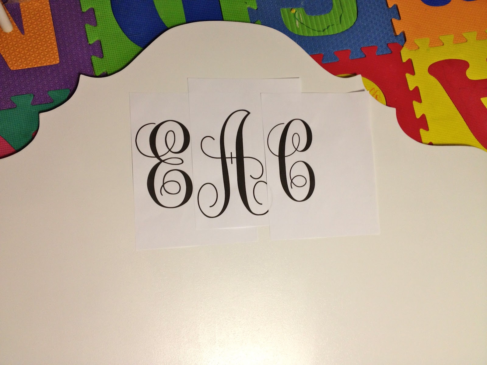 DIY Carved Headboard with Monogram Jaime Costiglio