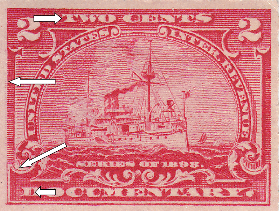 1898 Revenues David Thompson's 2 Cent Documentary Block of 6 with