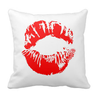 Red lips throw pillow