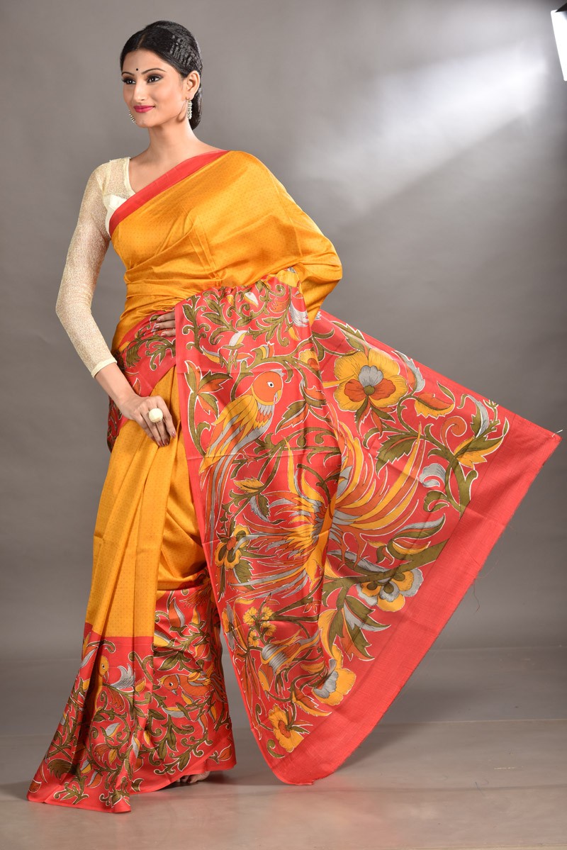 Saree Market Pure Silk Saree Mustard Colour