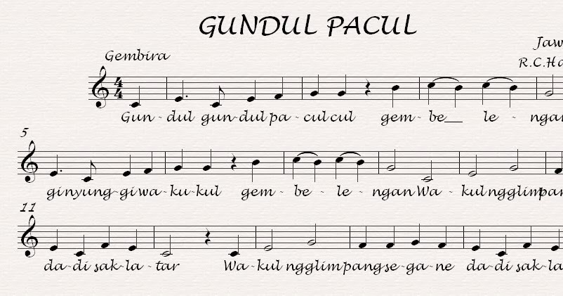 jenis tangga nada gundul gundul pacul - Piers Springer