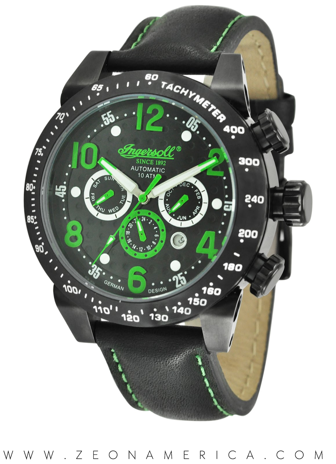 Zeon America Watch Brands Ingersoll USA IN2807BKBK