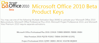 microsoft word 2010 professional plus product key