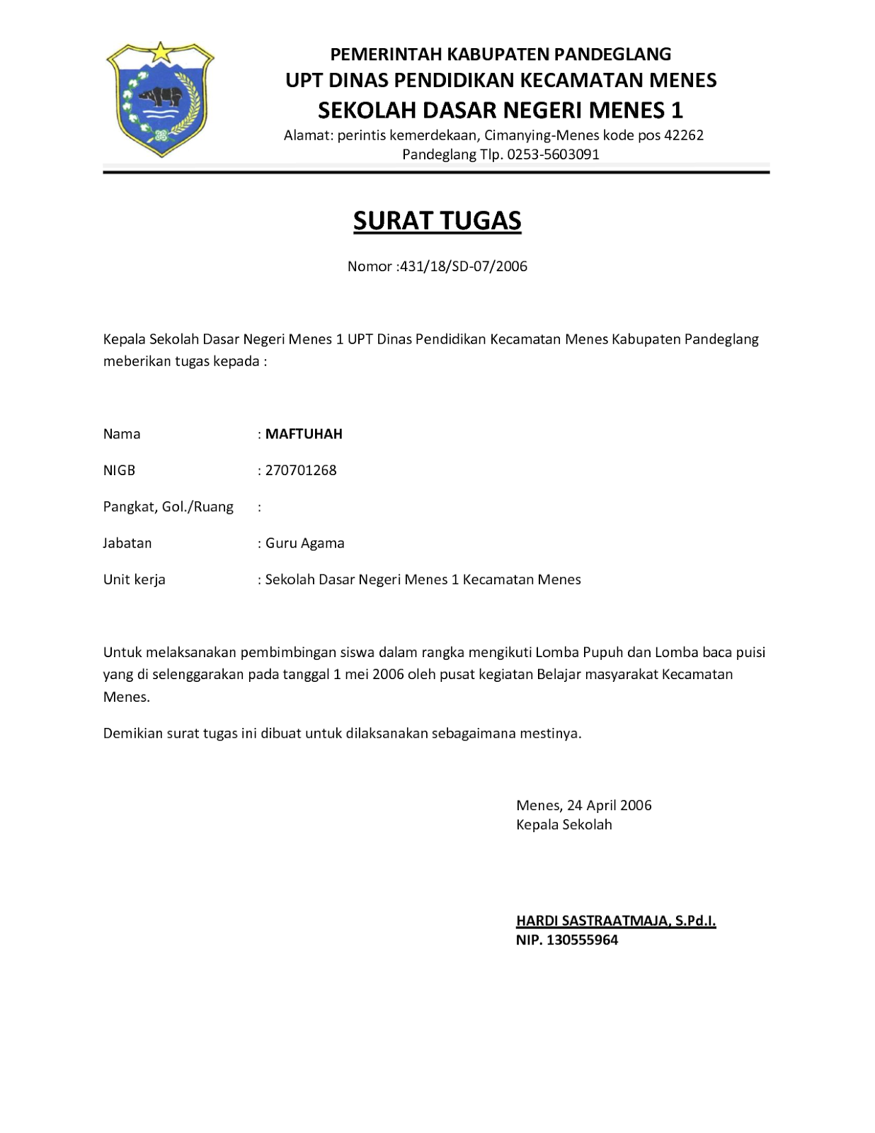 Format Surat Tugas Cara Membuat