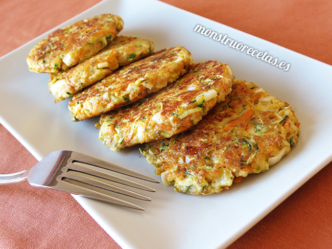 Mini hamburguesas de calabacín, zanahoria y mozzarella - El Monstruo de