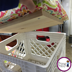 Crate stools: the perfect combination of extra seating and much needed storage.  This easy DIY project will brighten up your classroom décor and aid your classroom organization.   