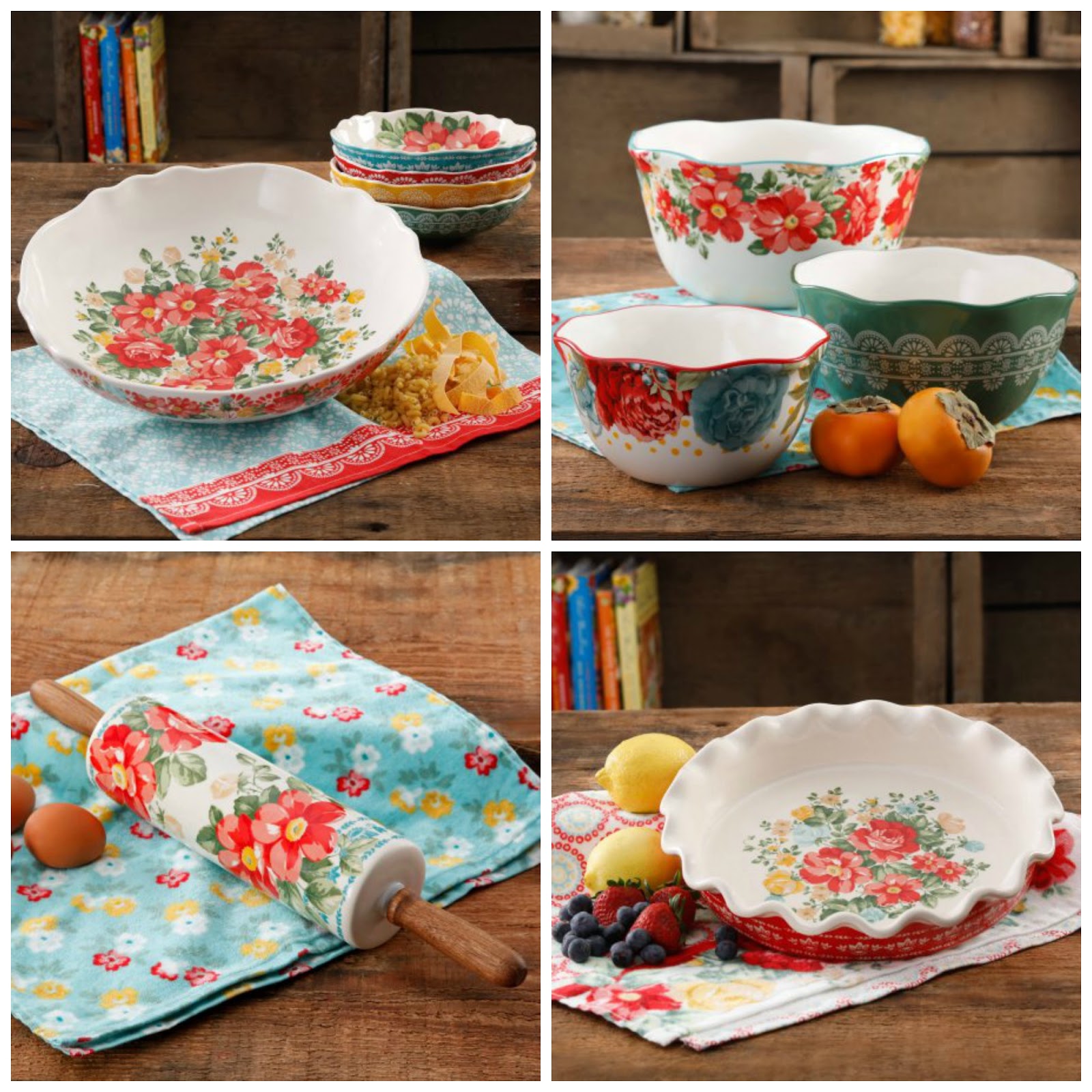 The Pioneer Woman Vintage Floral 5Piece Pasta Bowl Set W Dinnerware
