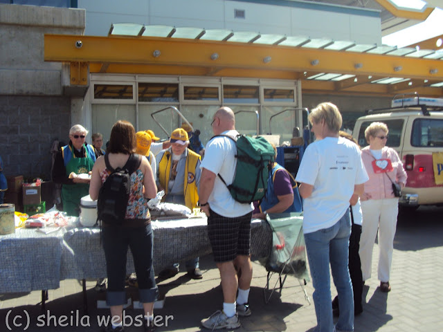 The Lions club have lunch ready for the participants to eat when they return.