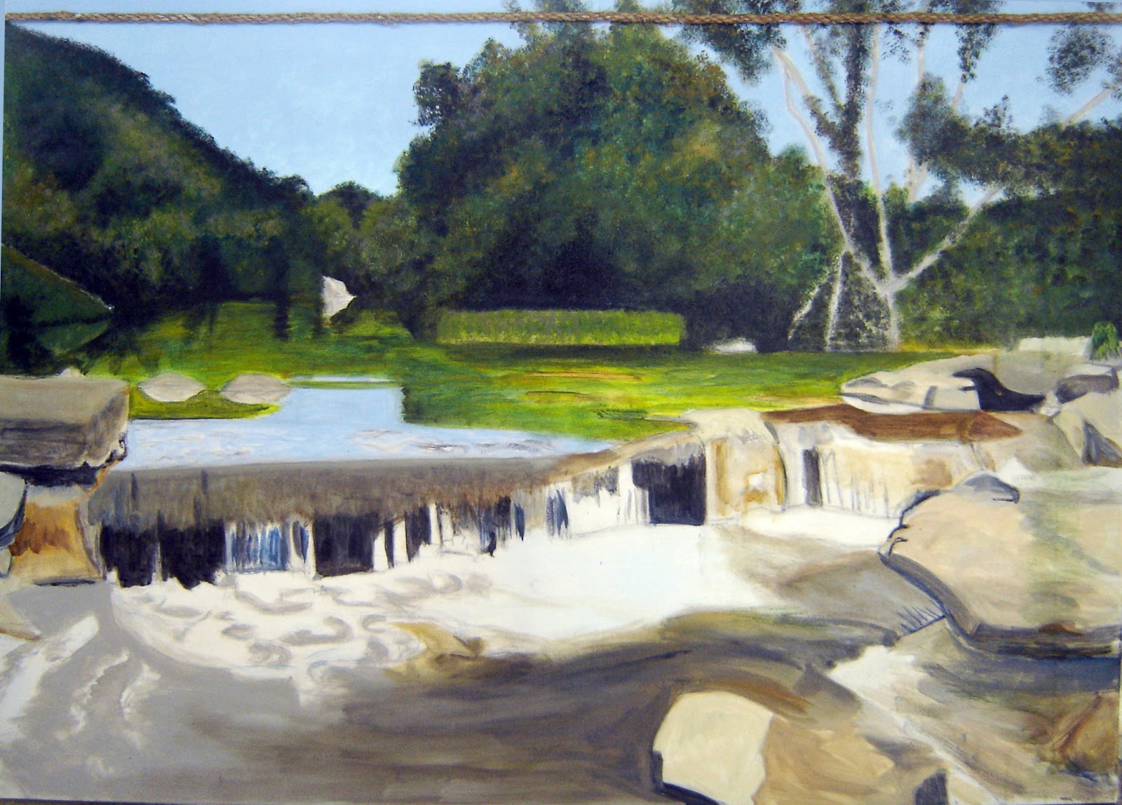 Fine Art Paintings, Austin, Texas, Ricardo Calzadilla: Dam, Falls