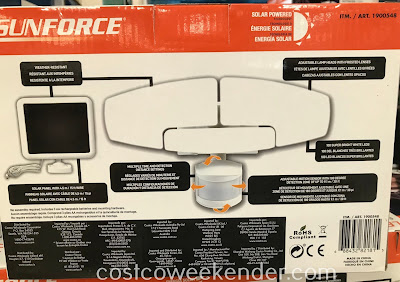 Costco 1900548 - Sunforce Solar Motion Activated Light saves on the cost of energy by being powered by the sun