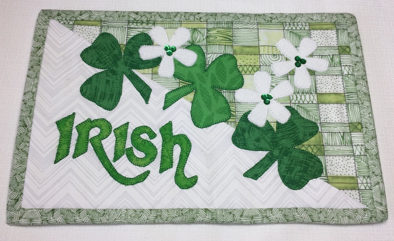 Stitching With 2 Strings: A Mug Rug for St. Patrick's Day