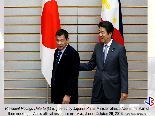  Being the first head of state to visit the Philippines this year and the first during President Rodrigo Duterte's term, Prime Minister Shinzo Abe said "I chose the Philippines as my first destination this year and that is testament to my primary emphasis on our bilateral relationship." Unlike the other head of states that visited the country, Prime Minister Shinzo Abe has been treated with utmost closeness, not only as a fellow leader but a special friend, President Rodrigo Duterte offered the simplicity of his humble residence in Davao instead of the elegance of Malacañang Palace. Shortly after the Japanese Prime Minister  has been welcomed by the Philippine President at the Malacañang, they immediately went to the President's hometown, Davao City. Abe’s day began with a visit to Duterte’s “simple home” for a breakfast of sticky rice cakes and mung bean soup, a presidential aide said, with the leaders dining at a wooden table before heading for a look around Duterte’s humble home. Christopher Bong Go also posted some photos showing the Prime Minister around President duterte's residence including his bedroom and the president's famous "kulambo" (mosquito net).     Japan Prime Minister Shinzo Abe at the house of President Rodrigo Duterte in Davao.       President Duterte and PM Shinzo Abe's closeness has been evident even during the ASEAN Summit and President Duterte's visit in Tokyo, Japan.                      Prime Minister Shinzo Abe having a taste of Durian.     Here is a video of Japanese Prime Minister Shinzo Abe during his visit to the Philippines as shared by the Prime Minister's official social media page. The caption reads: "Davao is the hometown of President Duterte, where he devoted nearly 40 years to its development. My wife and I were invited to visit his house for breakfast, and we spent a relaxing time together.  I found Davao to be a city in which friendly feelings towards Japan are especially strong. At the international school established to educate ethnic Japanese Filipinos, I was moved by the warm welcome from children singing "Chiisana Sekai"(It's a Small World) in Japanese. The Japanese language class I attended was taught by a teacher with a great sense of humor, and the students were having fun learning Japanese."            Aside from strengthening ties among two countries and elevating bilateral relationship, the two leaders has shown the true meaning of friendship.     ©2017 THOUGHTSKOTO