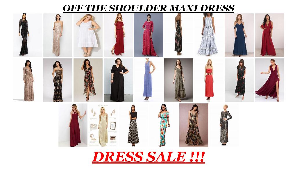 Sale Online Shopping Clothes - Off The Shoulder Maxi Dress