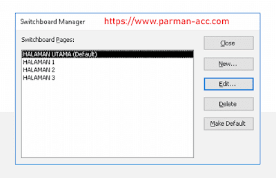 Membuat Switchboard Manager Microsoft Access 2016 - Parman-acc