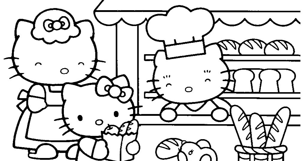 gambar mewarnai rumah hello kitty