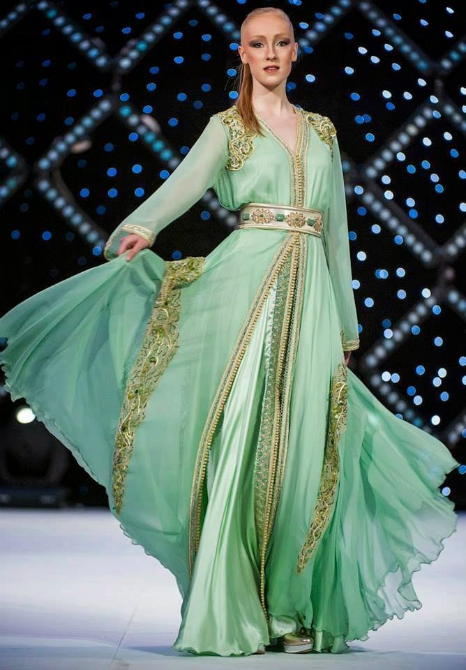 Caftan Vert 2014 Caftan Marocain Haute Couture Vente