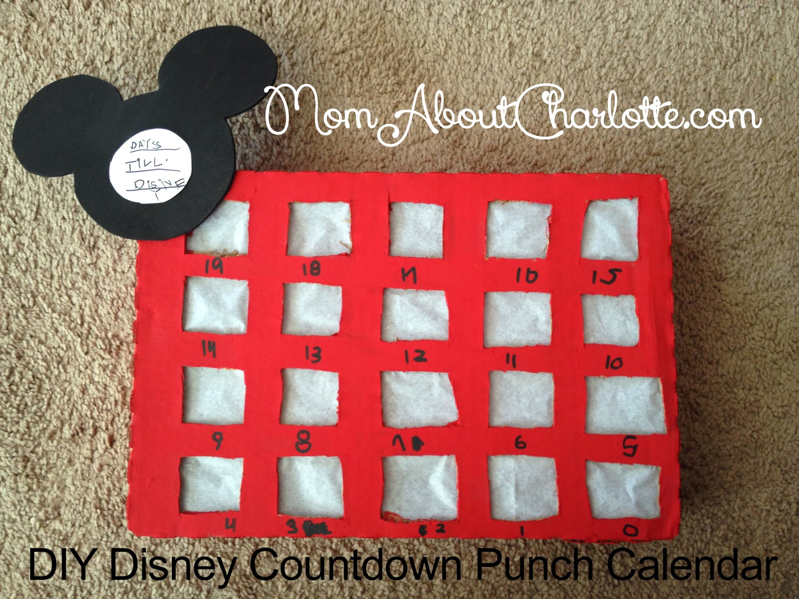 DIY Disney Punch Countdown Calendar Mom About Charlotte