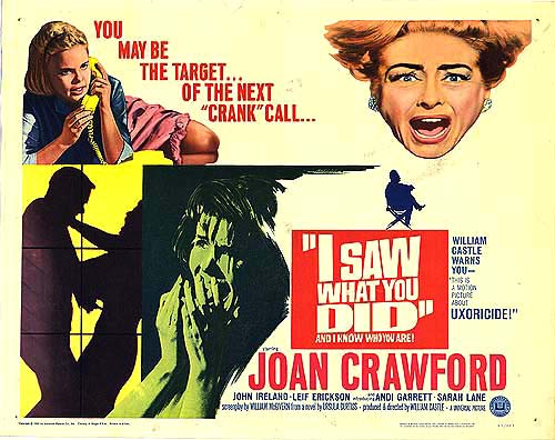 I Saw What You Did 1965 Full Movie Youtube Thrilling Days of Yesteryear: The William Castle Blogathon: I Saw What