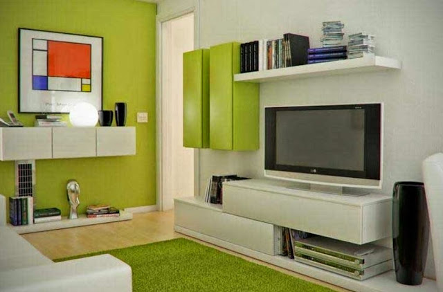 Ruang Tv Minimalis Hijau
