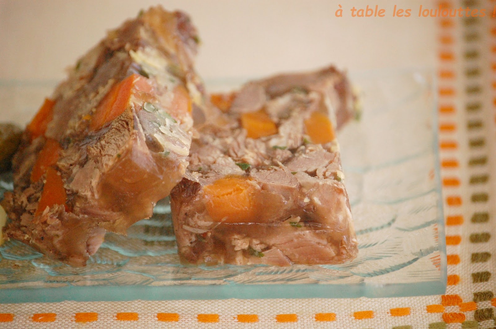 A table les loulouttes ! Terrine de queue de boeuf