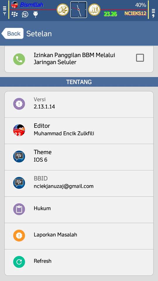 BBM Mod Iphone Style IOS Versi APKDATA 30018 Terbaru 2016 