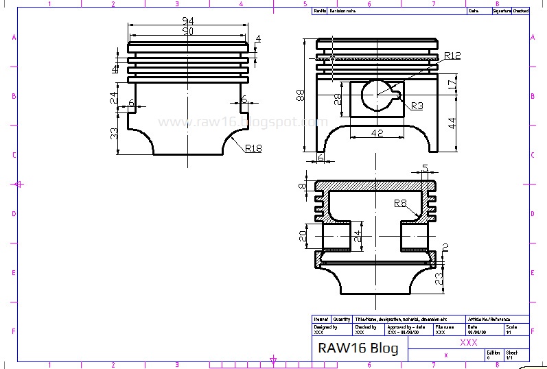 Tutorial Cara Membuat Piston Di AutoCAD Beserta Ukurannya RAW16 BLOG