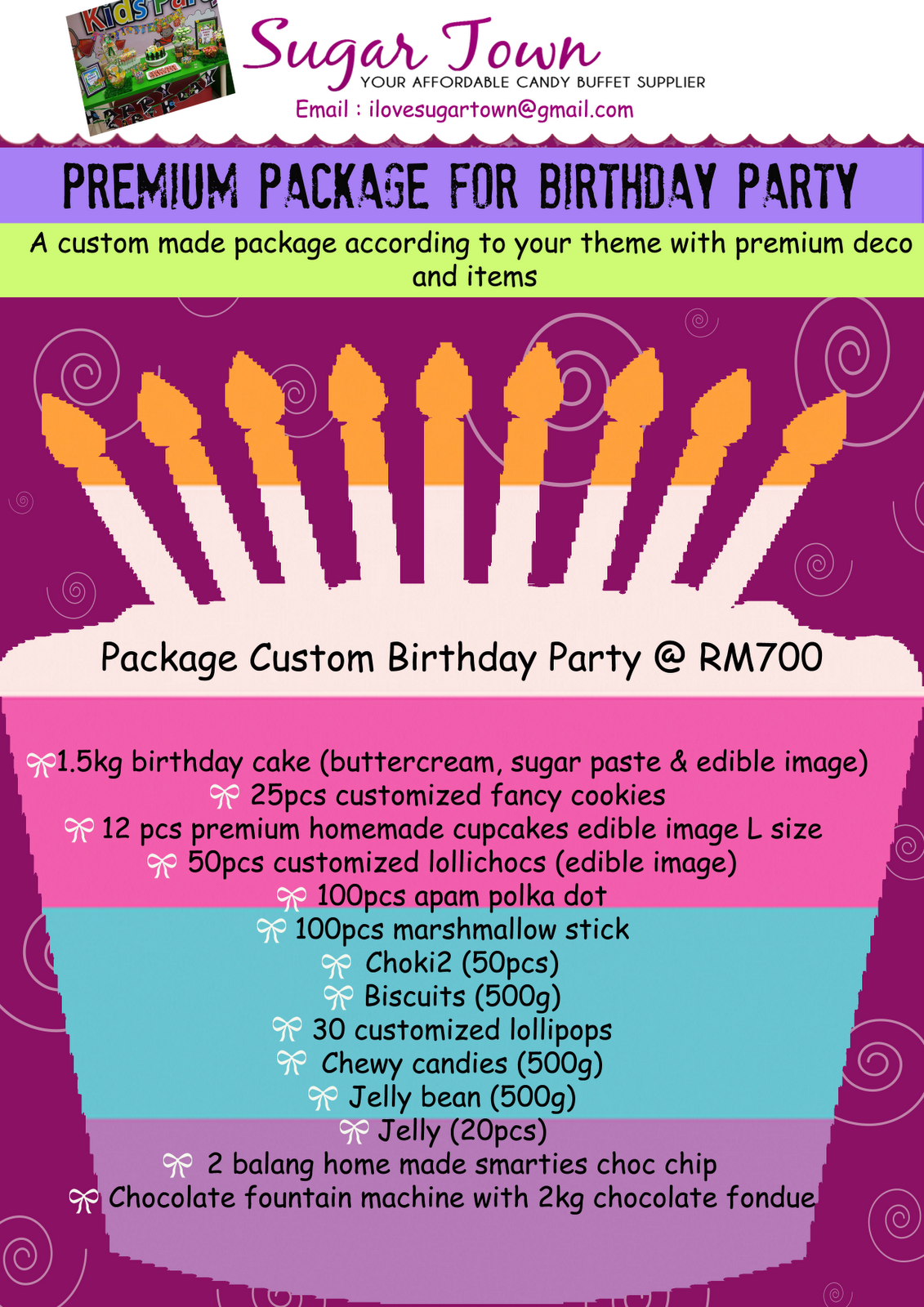 Siti Nur' Rahmah Chocolate Fountain & Candy Buffet Package by Sugar Town