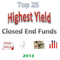 Top 25 Highest Yield Closed End Funds 2013