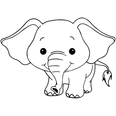 Gambar Mewarnai Anak Gajah - Funny Picture