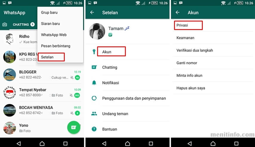 Sembunyikan last seen whatsapp