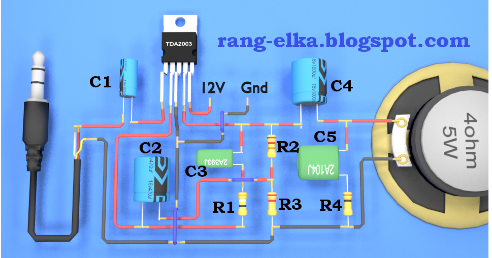 Merakit rangkaian elektronika: TDA2003