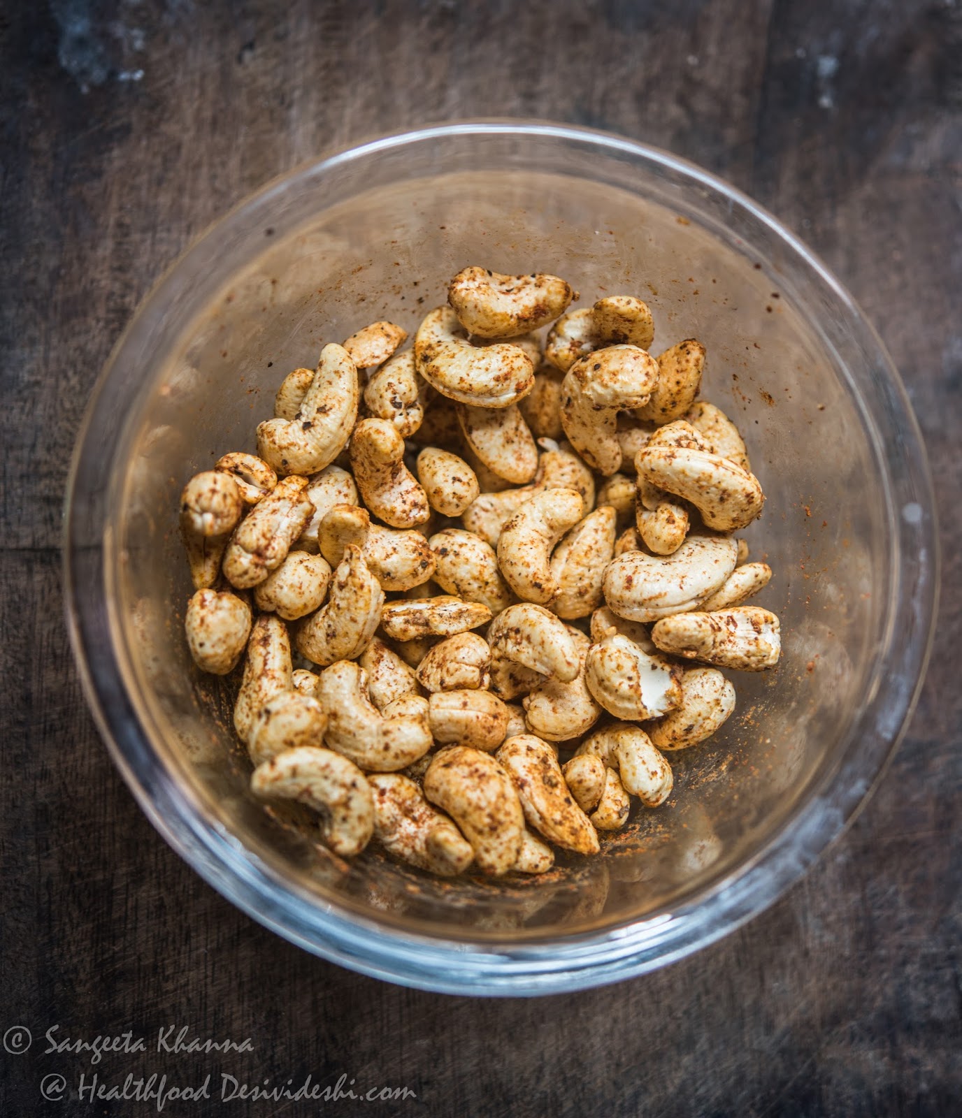Roasted masala Cashew nuts in Microwave...