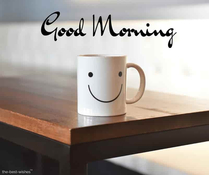 beautiful good morning photo with smiling cup