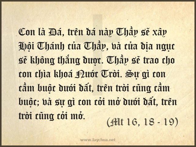 Con là Đá, Thầy sẽ ban cho con chìa khoá nước trời