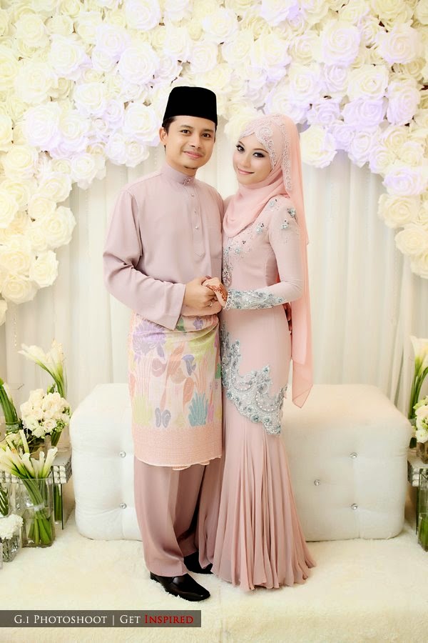 20 Contoh Model Baju Pengantin Muslim Pink Kumpulan 