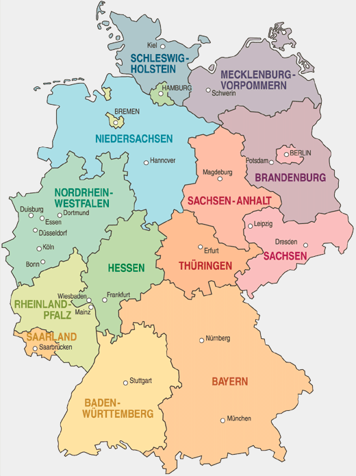 Deutsch heute: Deutsche Bundesländer - mit den Hauptstädten