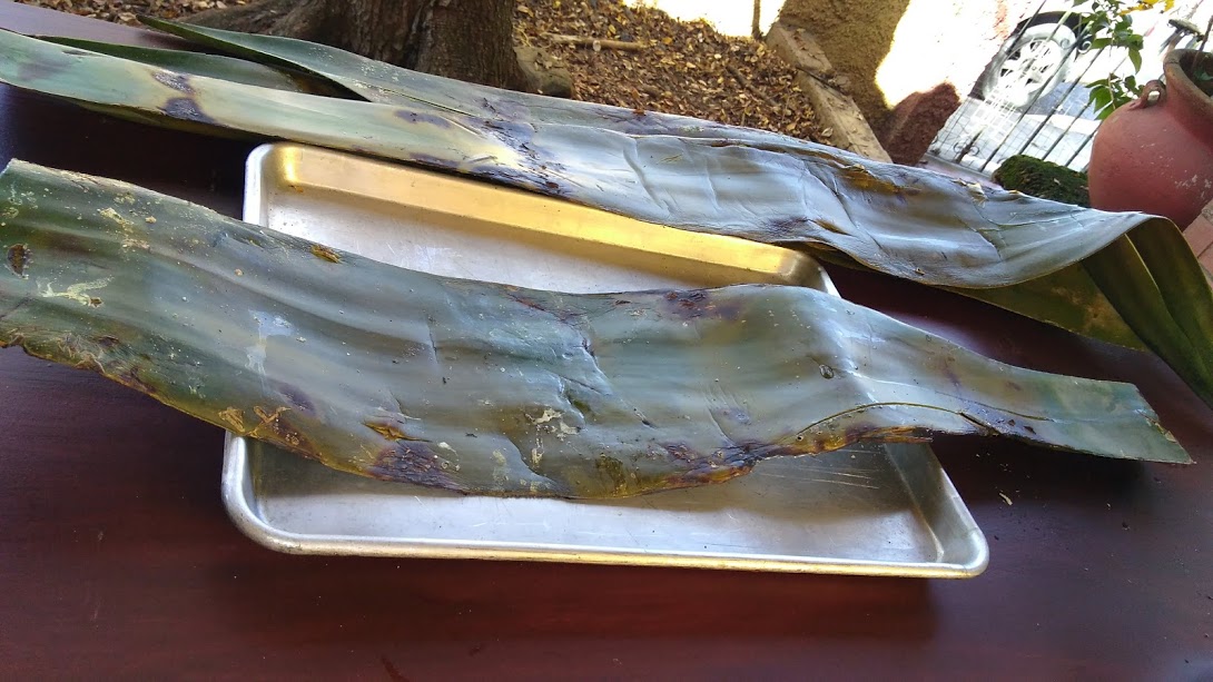 El Fogón de Leña Barbacoa de pavo en penca de maguey.