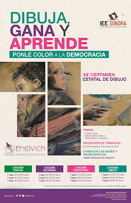Convoca IEE Sonora a participar en 13avo Certamen Estatal de Dibujo “Ponle color a la democracia”